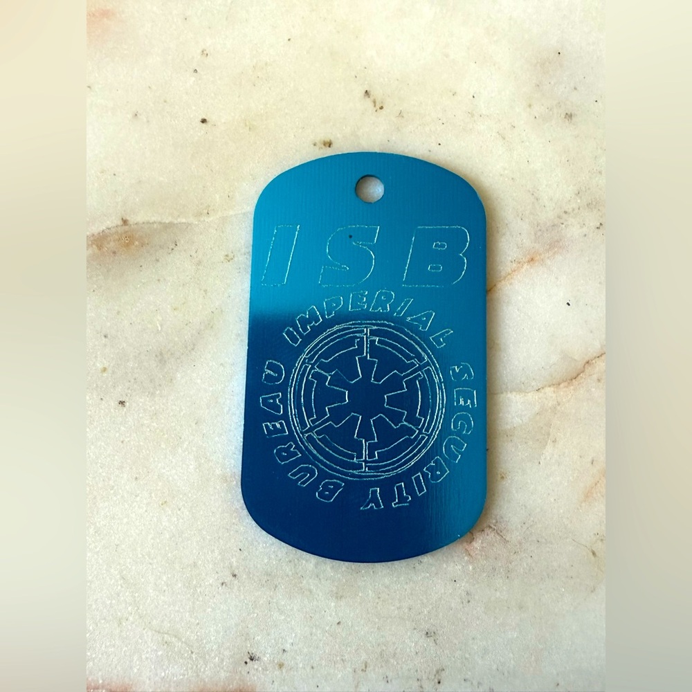 New Blue ISB Imperial Security Bureau dog Tag necklace cool crest trendy dude